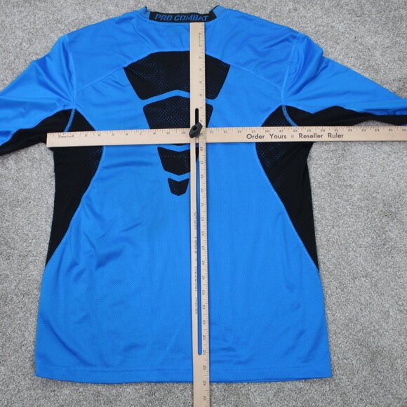 Nike Pro Combat Shirt Adult Medium Blue Swingman Fitted Long Sleeve Pullover - Picture 13 of 15